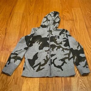 Nike camo full zip fleece lined hooded Youth Jacket XL